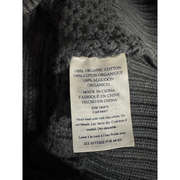 Faherty Organic Cotton Cable Knit Crewneck Sweater – Gray(Phantom) – Size Small - Picture 8 of 8